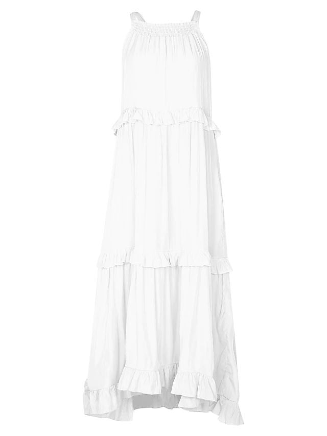 Casual Ruffled Summer Holiday Long Maxi Dresses