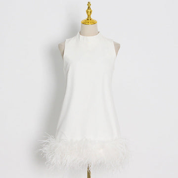 Ostrich Feather A-Line Dress