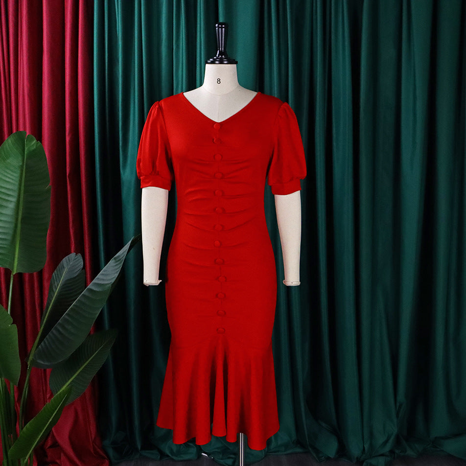 Elegant Office Lady Plus Size Dresses-Dresses-Free Shipping at meselling99