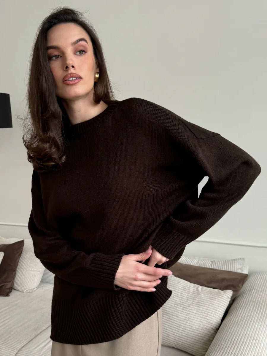Women's Casual Split Hem Sweater