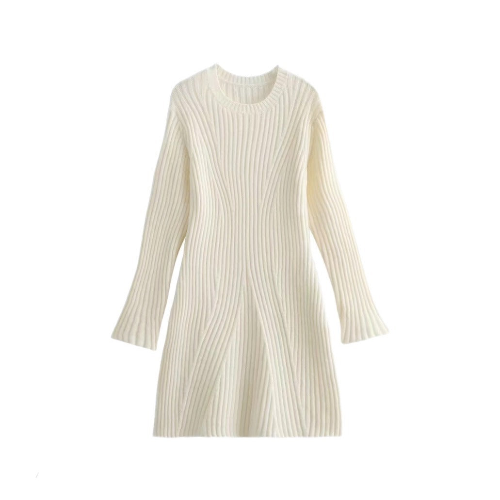 Fashion Long Sleeves Short Knitted Dresses