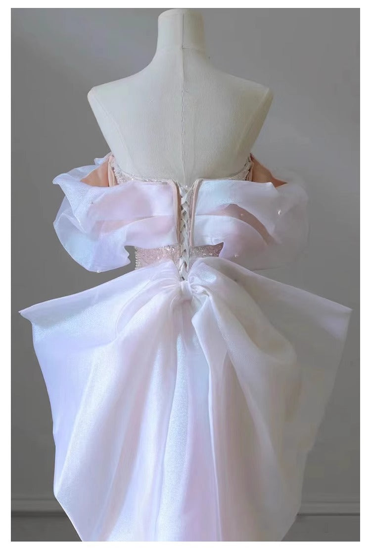 One-Shoulder Light Wedding Dress