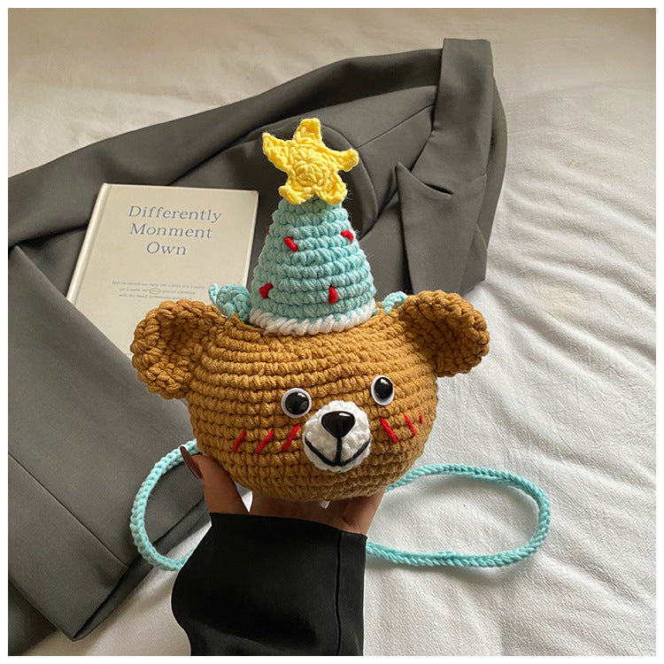 Handmade Knitted Bear Coin Purse