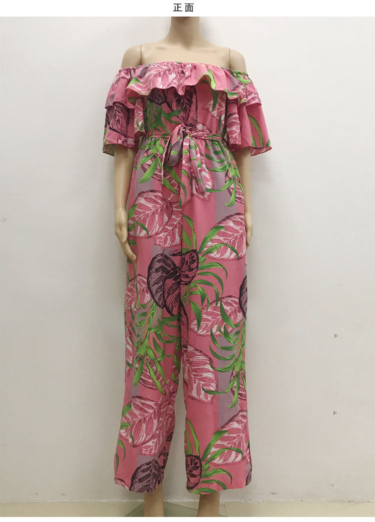 Sexy One Shoulder Chiffon Summer Beach Jumpsuits