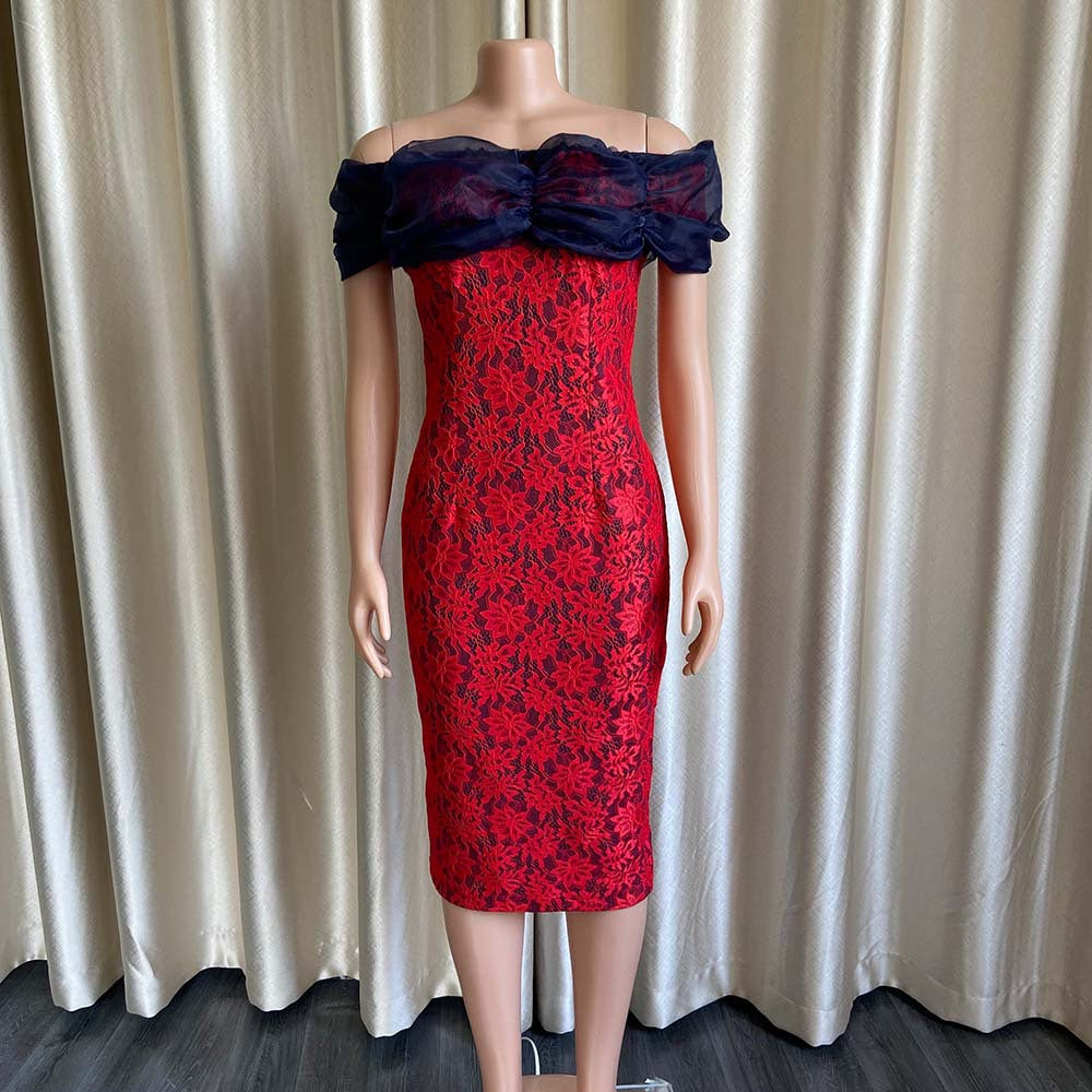 Sexy Off The Shoulder Plus Sizes Lace Party Dresses-Dresses-Free Shipping at meselling99