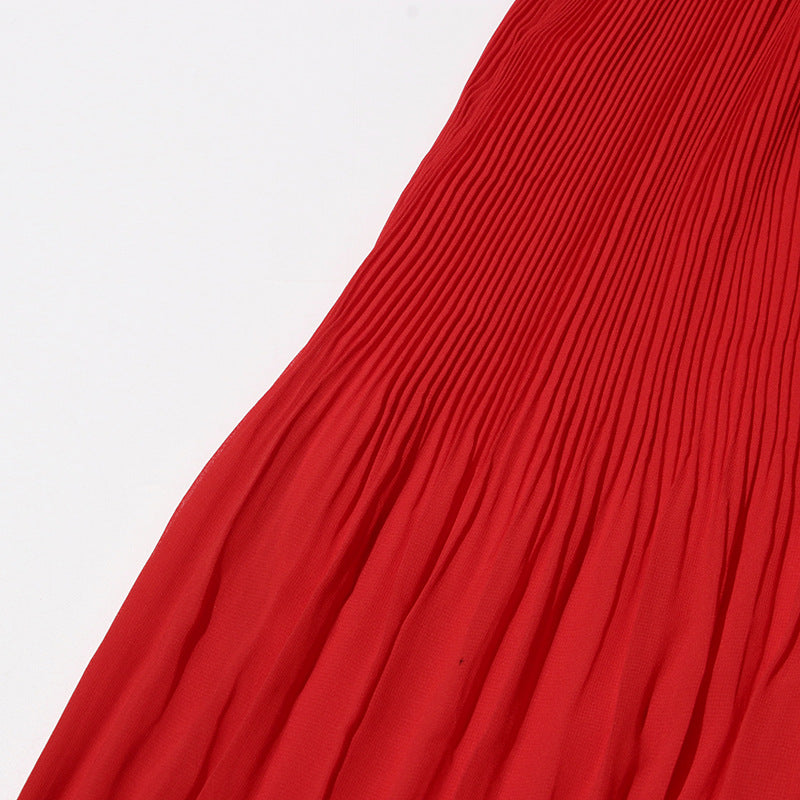 Designed Women's Floral Patchwork Maxi Dress with 3D Flower Shoulder