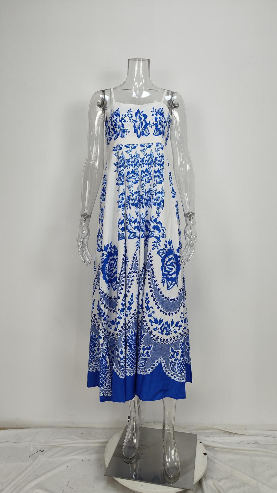 Elegant High-Waist Floral Print Sundress