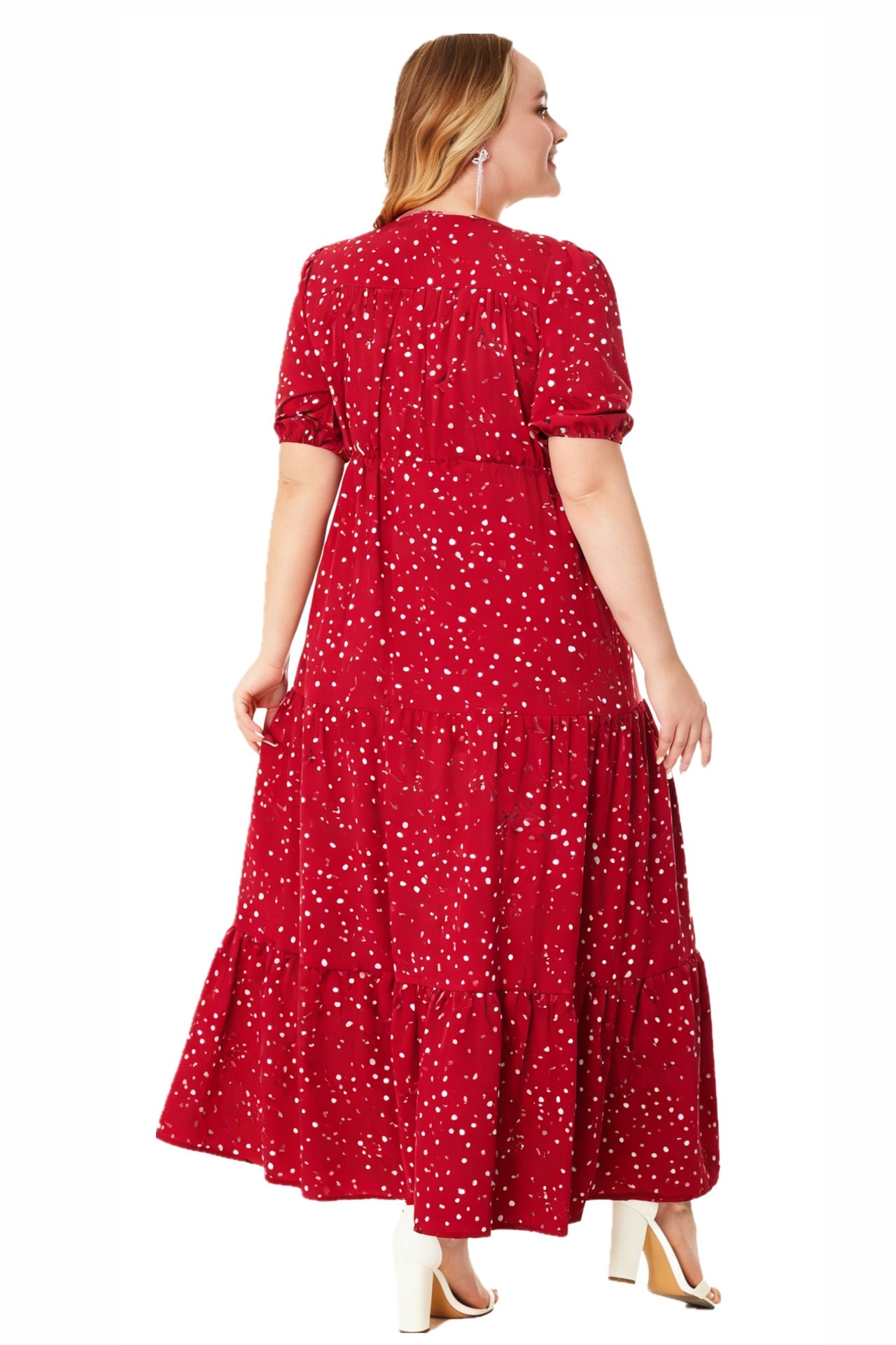 Plus Size Summer Boho Print Flowy Maxi Dress