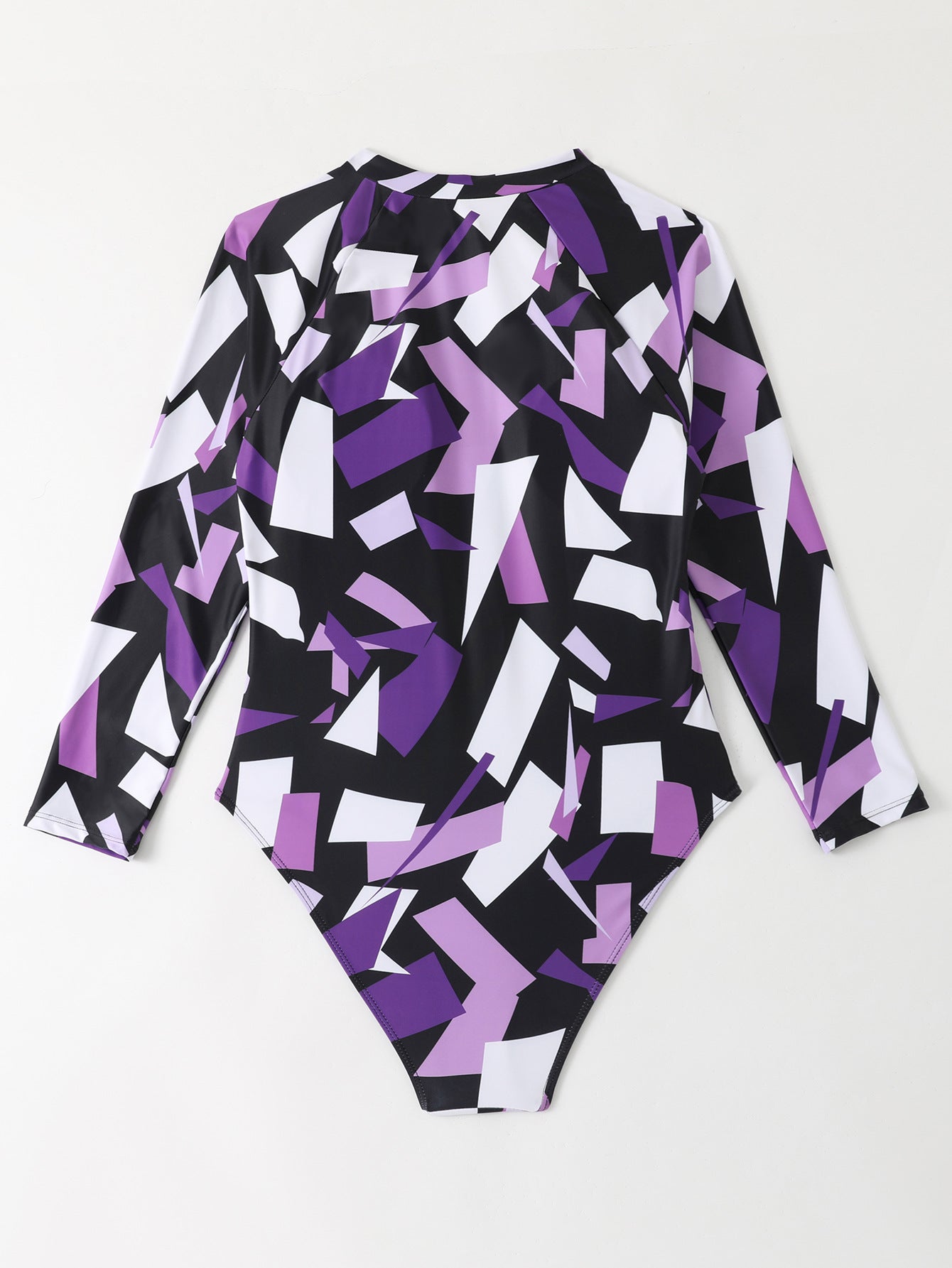 Women's Printed Long Sleeve Zip-Up One-Piece Swimsuit