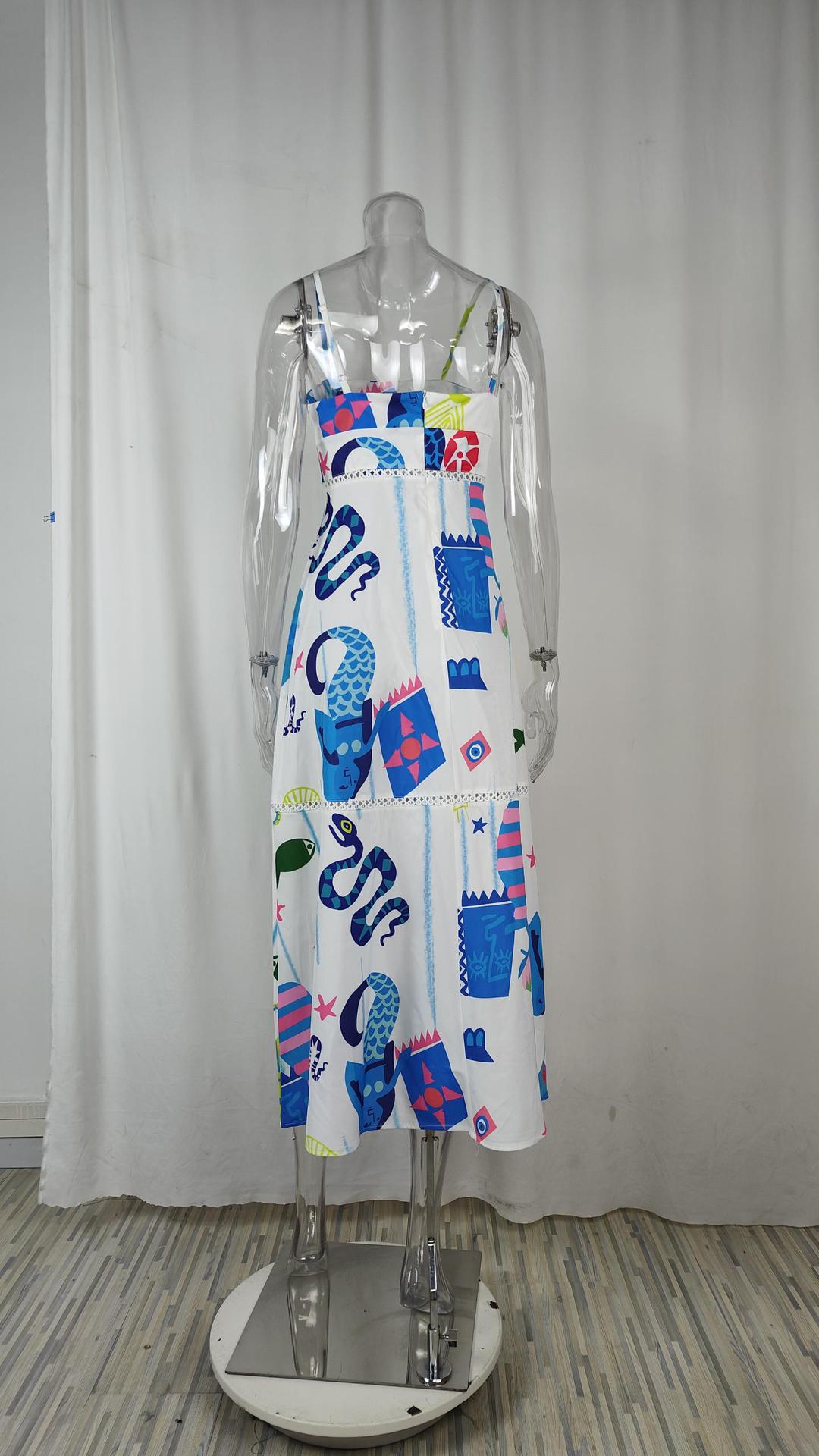 Elegant High-Waist Floral Print Sundress