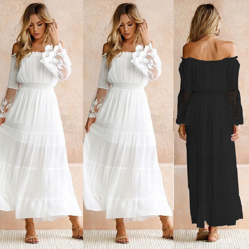 Sexy Off The Shoulder Lace Party Dresses-Dresses-Free Shipping at meselling99