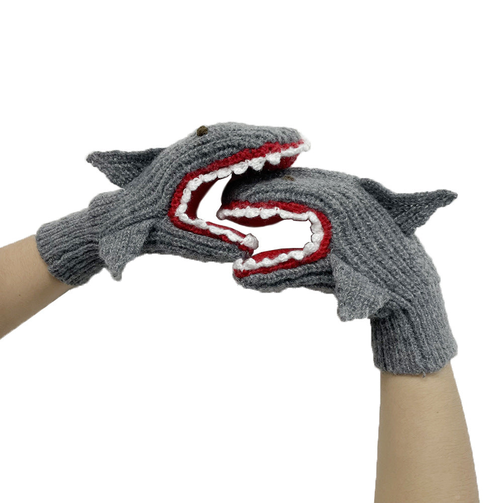 3D Christmas Shark Gloves
