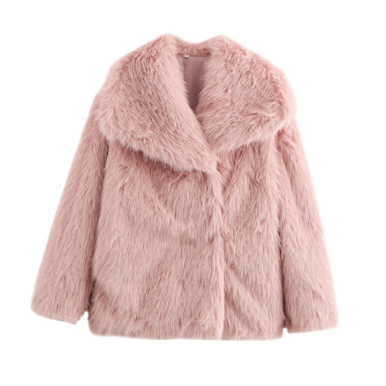 Women's Cropped Faux Fur Jacket - Short Winter Coat