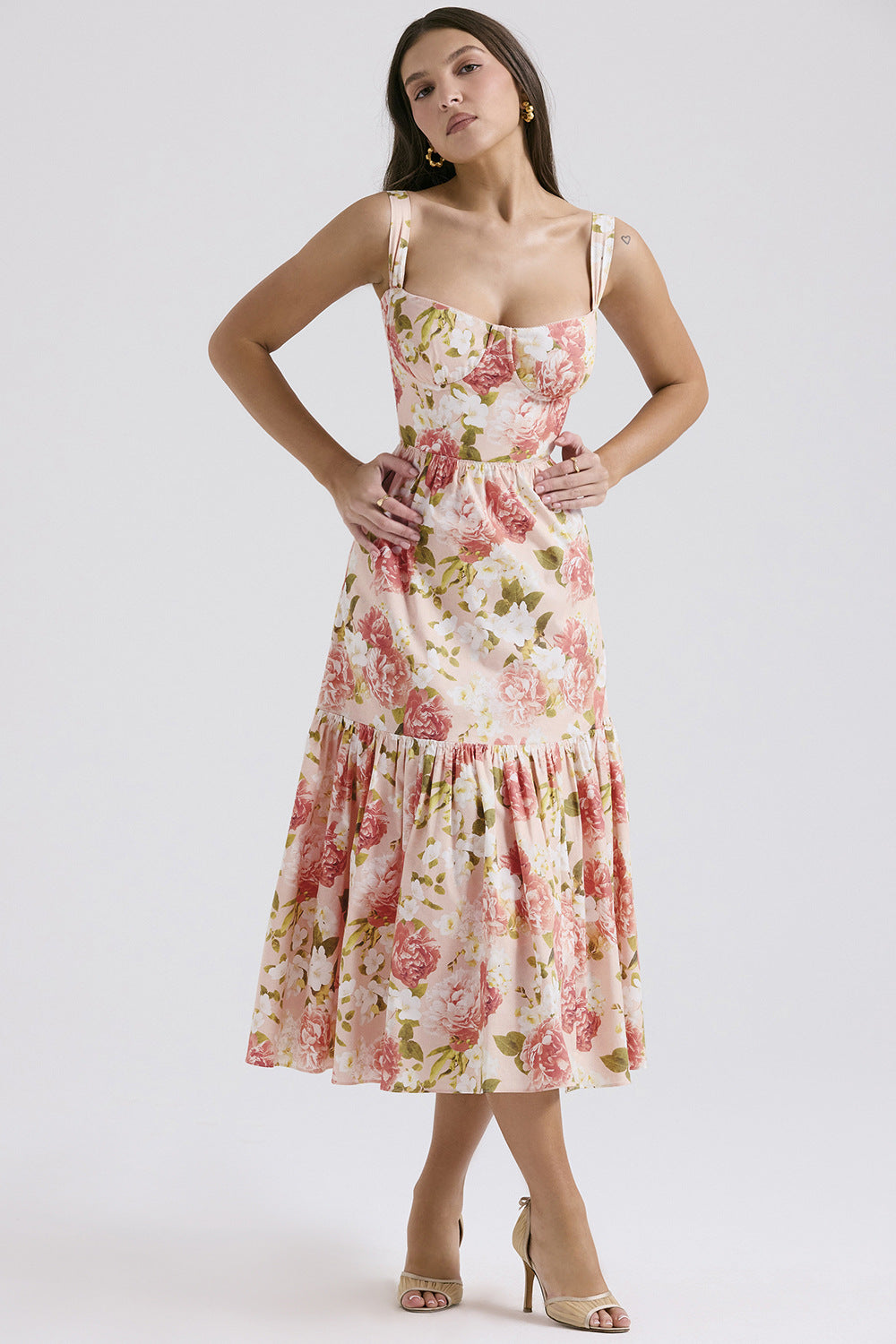 Floral Tiered A-Line Dress for Women