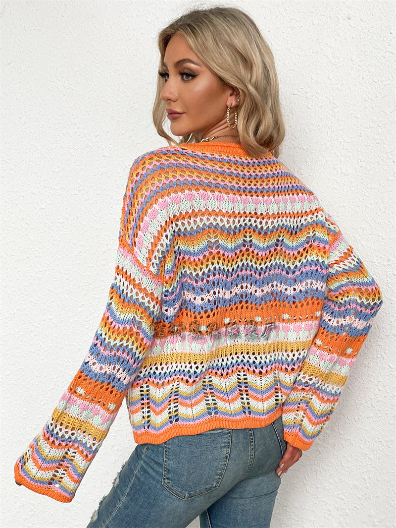 Casual Bohemian Striped Knitted Sweaters