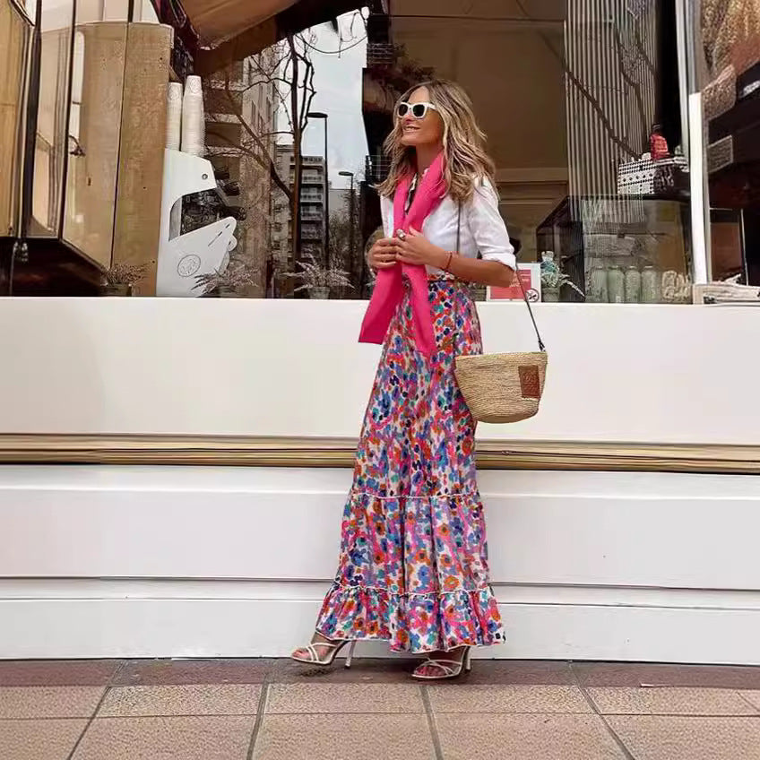 Casual Summer Floral Long Skirts for Women