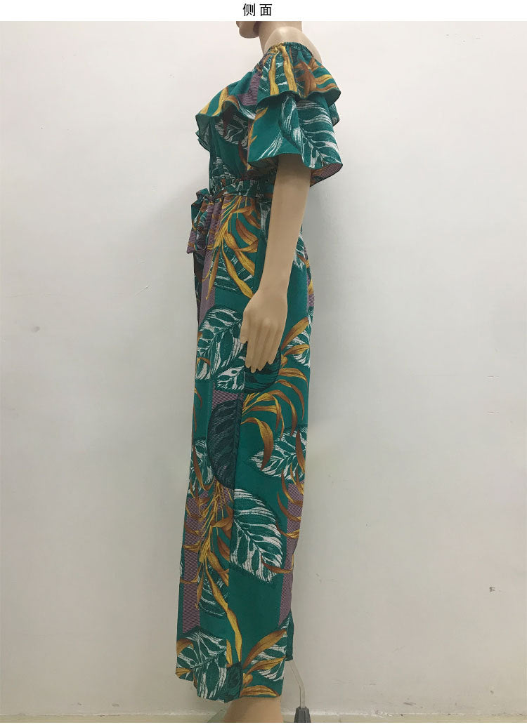 Sexy One Shoulder Chiffon Summer Beach Jumpsuits