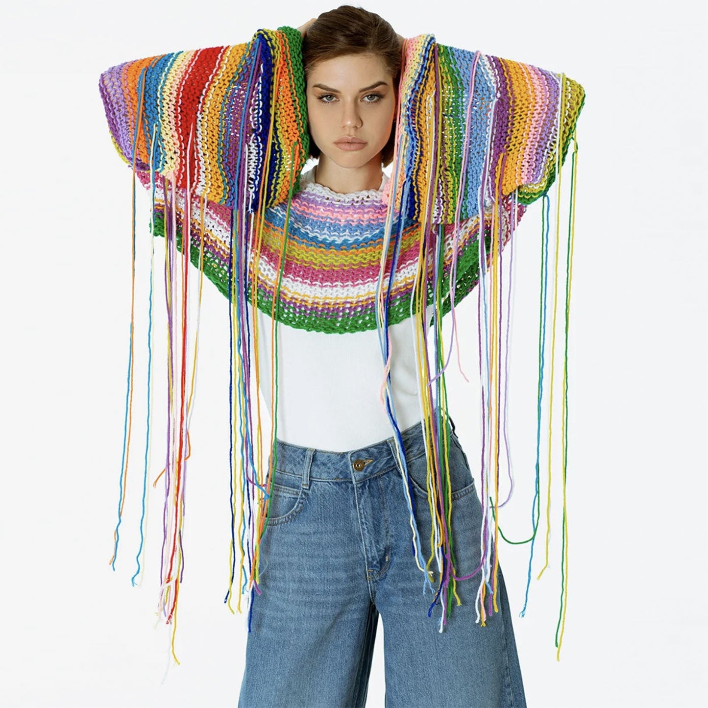 Casual Rainbow Tassels Loose Sweaters