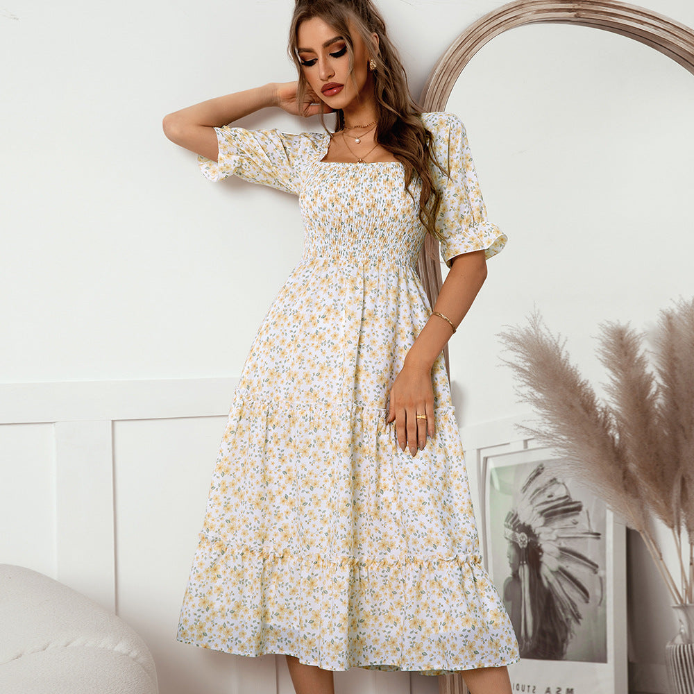 Elegant Half Sleeves Summer Midi Dresses