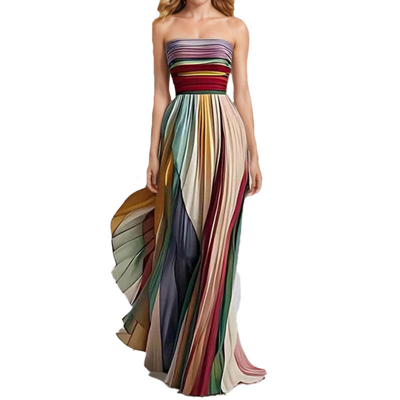Sexy Strapless Gown Dress – Elegant Bustier Colorful Evening Dress for Women