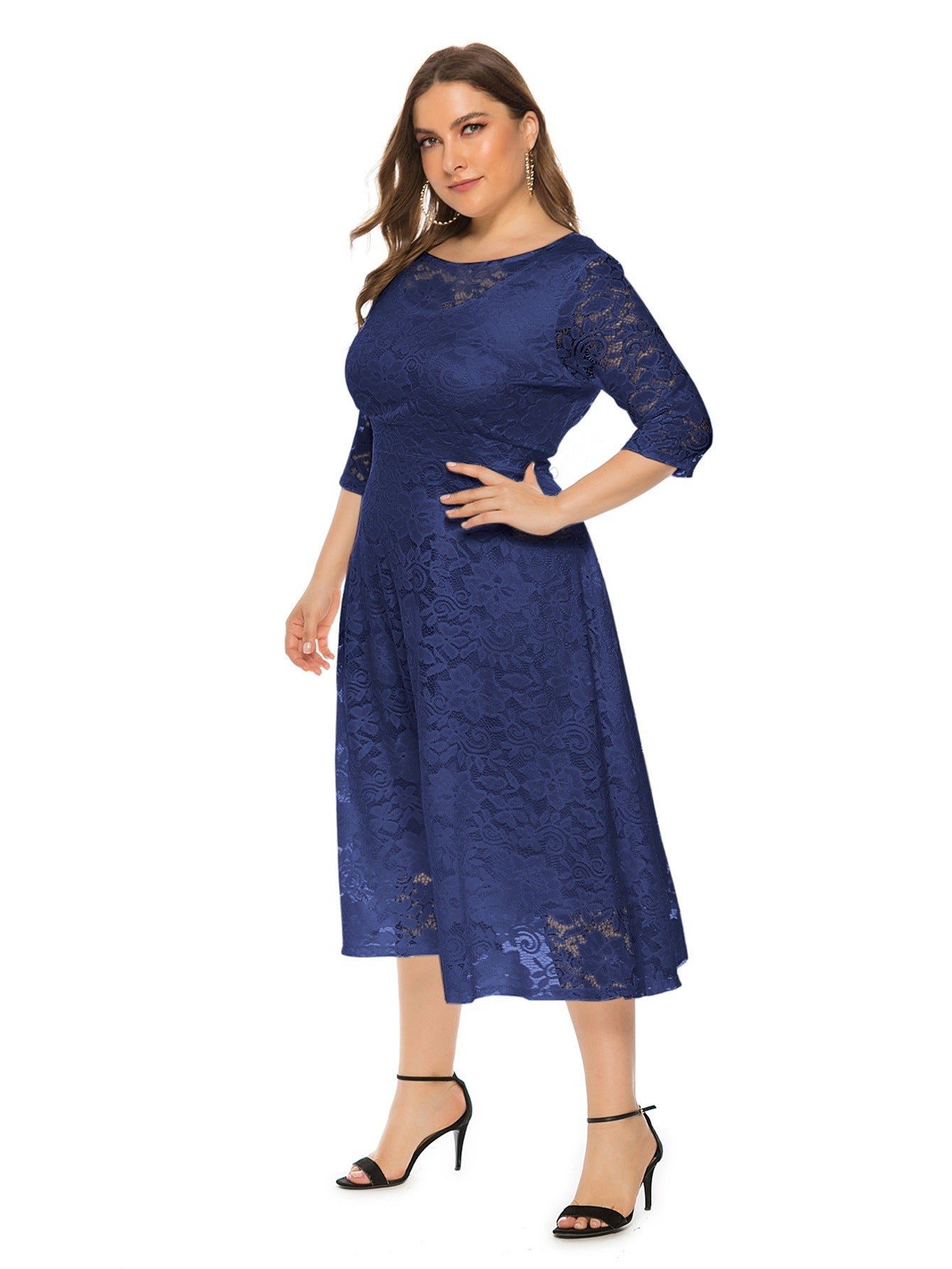 Plus Size Lace Evening Dress
