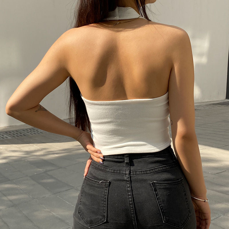 Sexy Halter Knitted Backless Tank Tops