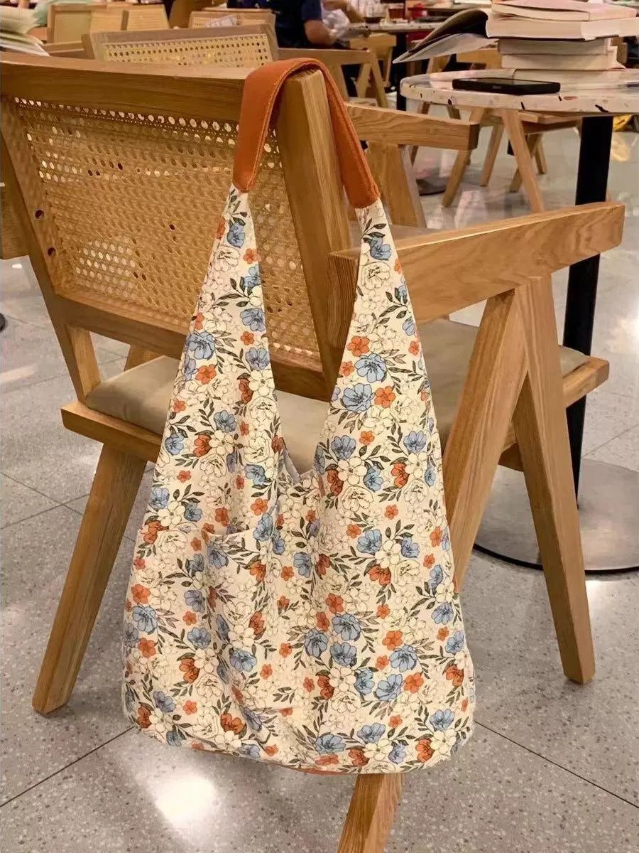 Bohemian Floral Canvas Shoulder Bag