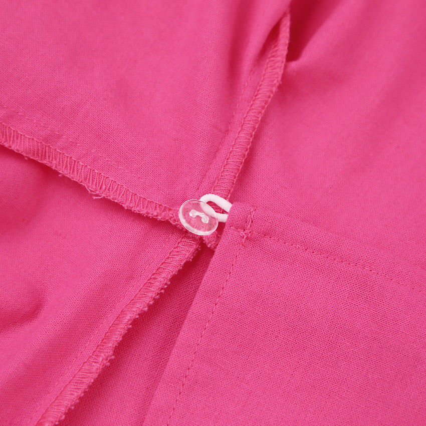 Designed Cotton Linen Irregular Mini Dresses