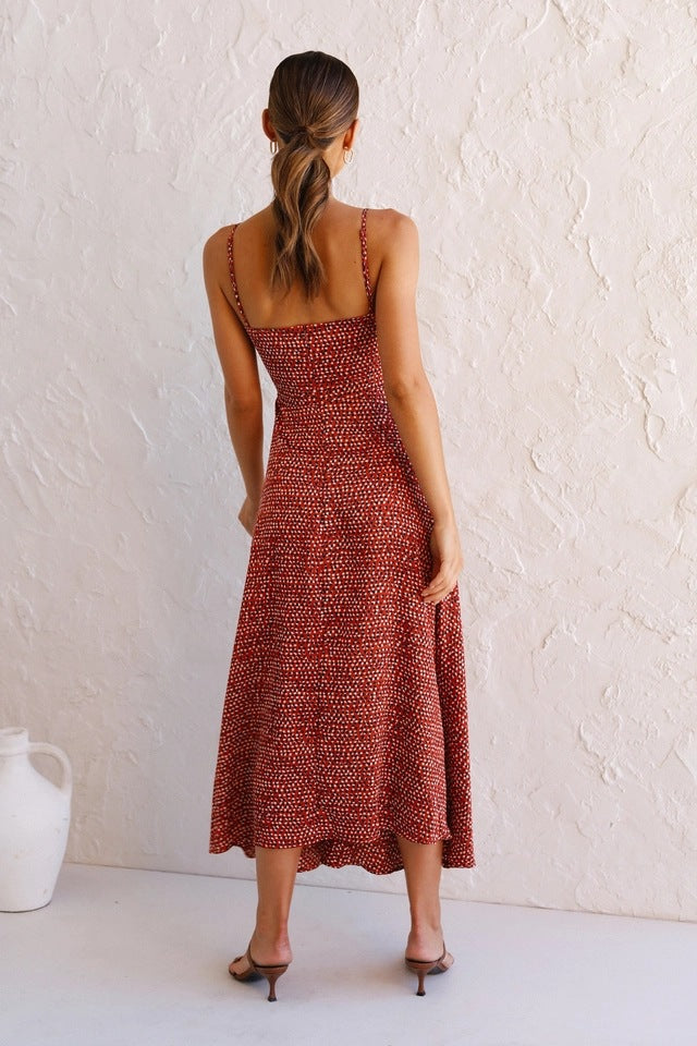 Sweety Summer Floral Print Sleeves Long Dresses-Dresses-Free Shipping at meselling99