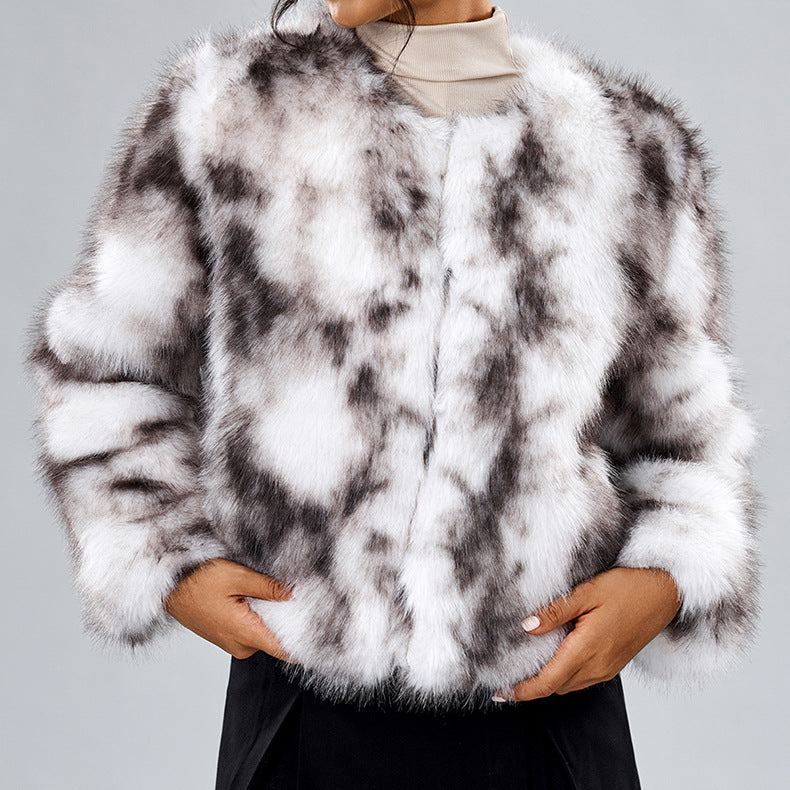 Women's Casual Street Style Fox Fur Jacket Coats
