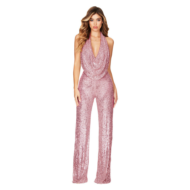 Sexy Sequined Sleeveless Jumpsuits for Party