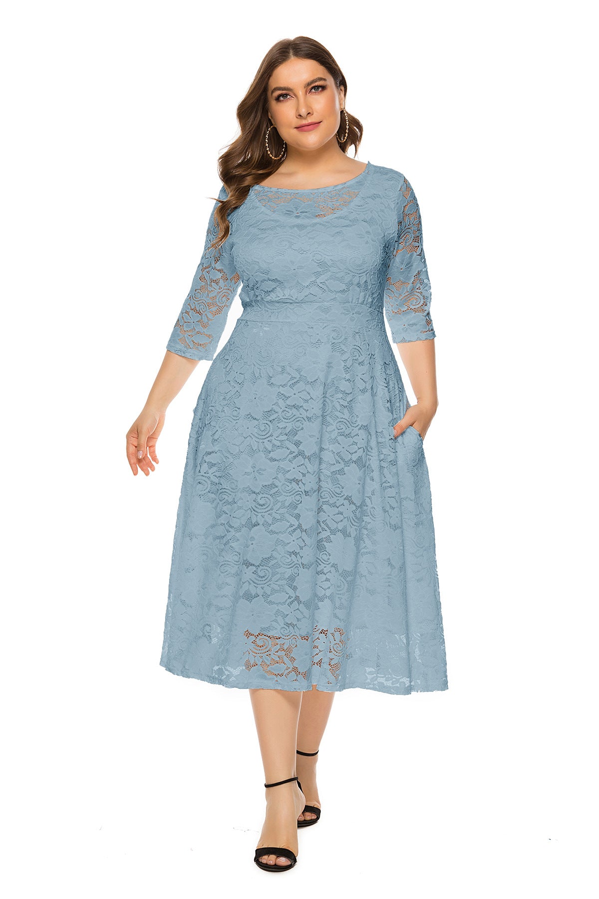 Plus Size Lace Evening Dress