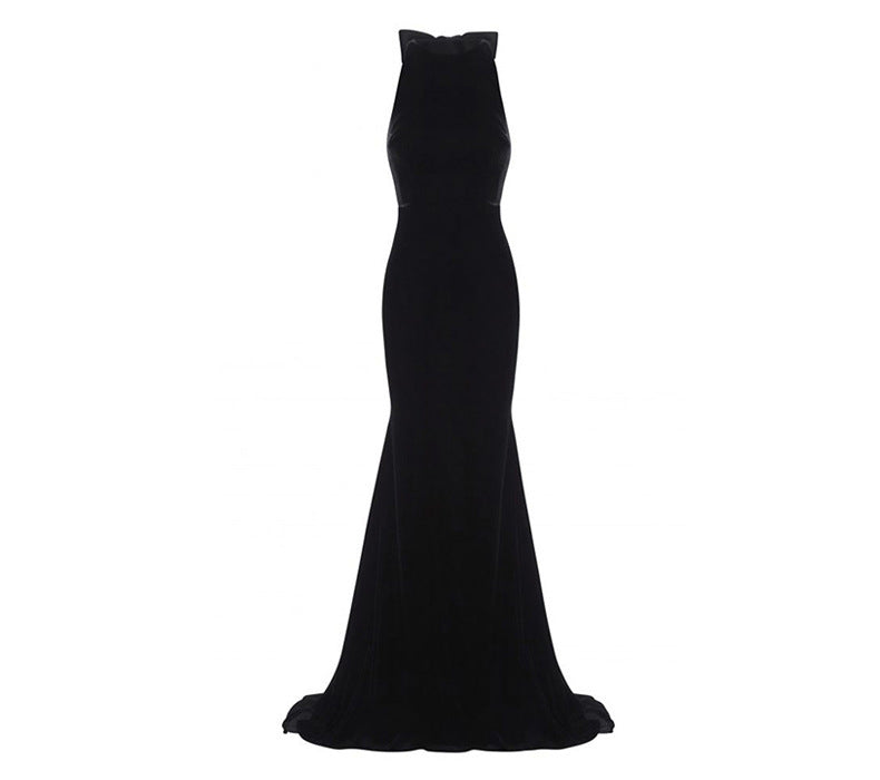 Simple Sexy Round Neck Long Mermaid Evening Dresses