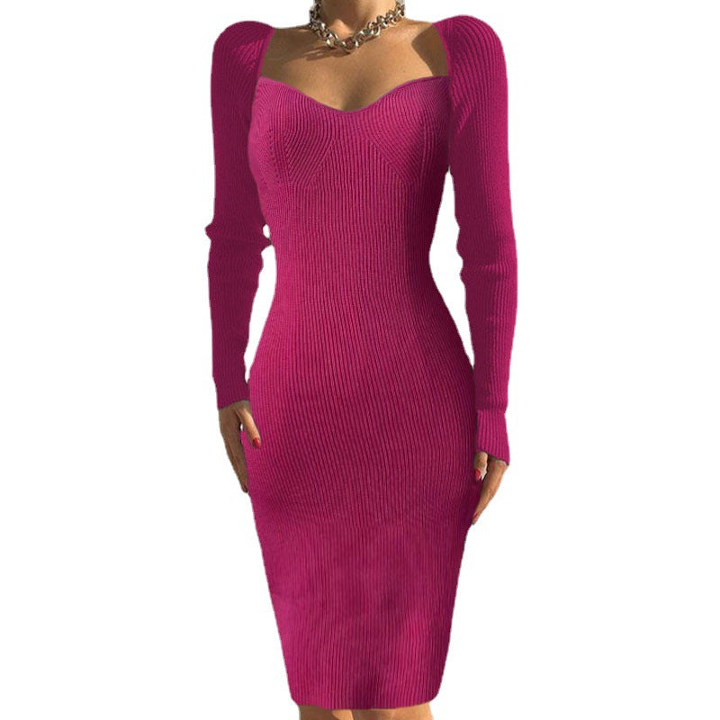 Sexy Sheath Knitted Dresses-Dresses-Free Shipping at meselling99