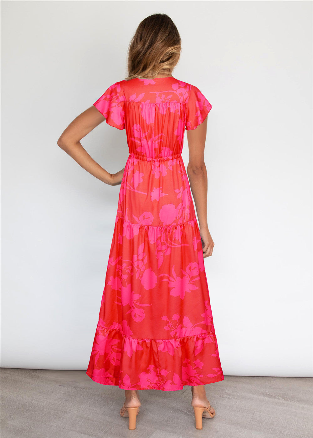 Summer Casual Foral Print Long Holiday Dresses