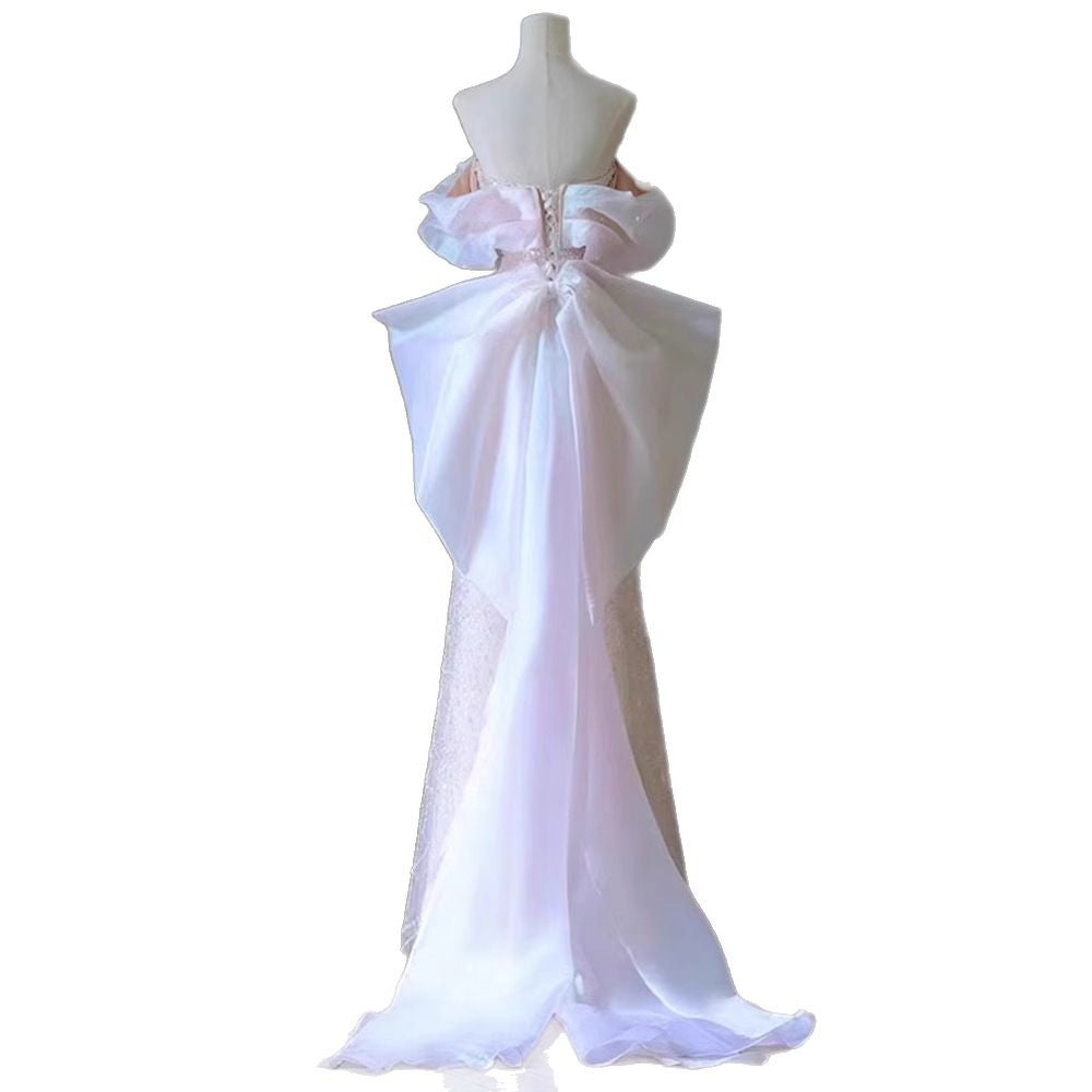 One-Shoulder Light Wedding Dress