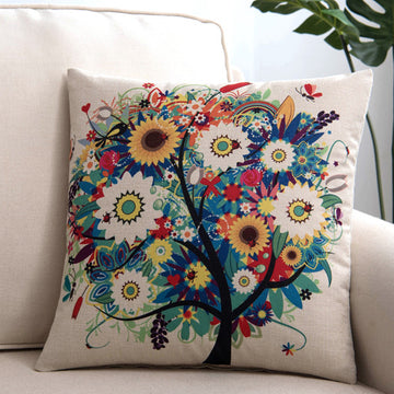 Owl Butterfly Four Seasons Linen Pillow Cover