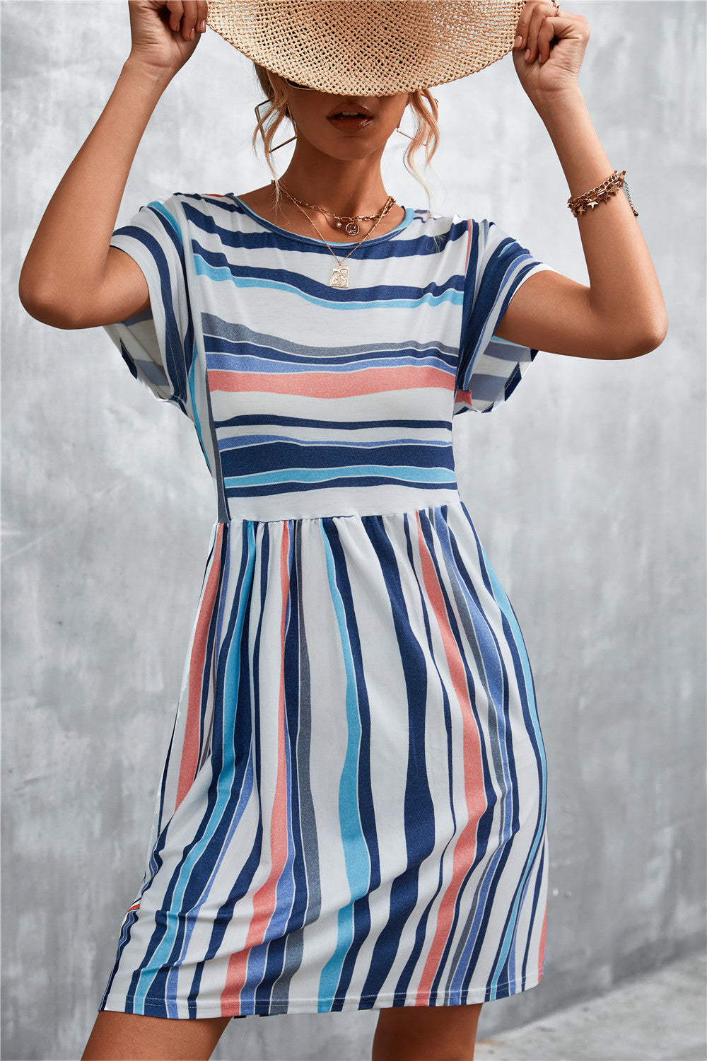 Casual Summer Striped Short Dresses