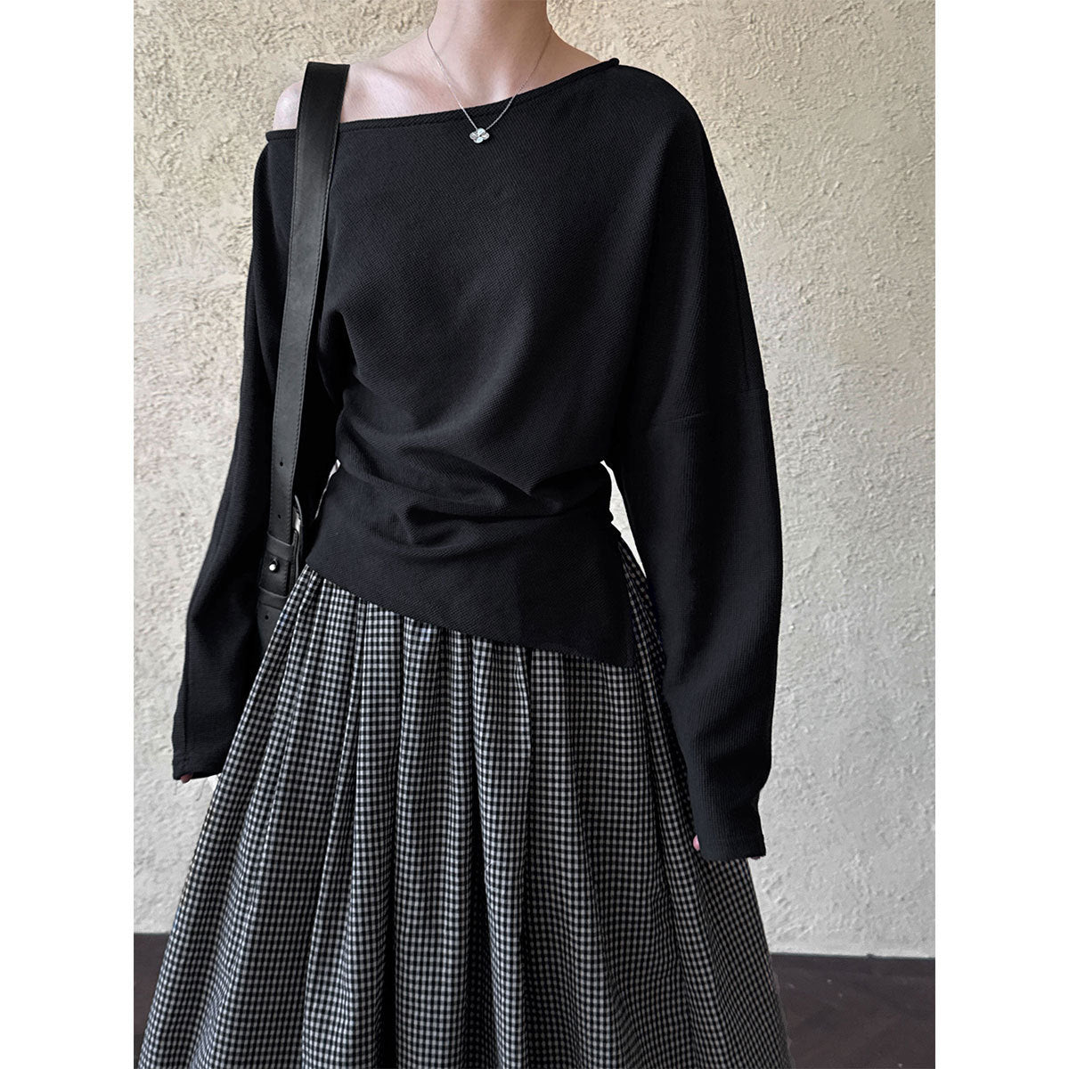 Designer Asymmetrical Shoulder Sweatshirt