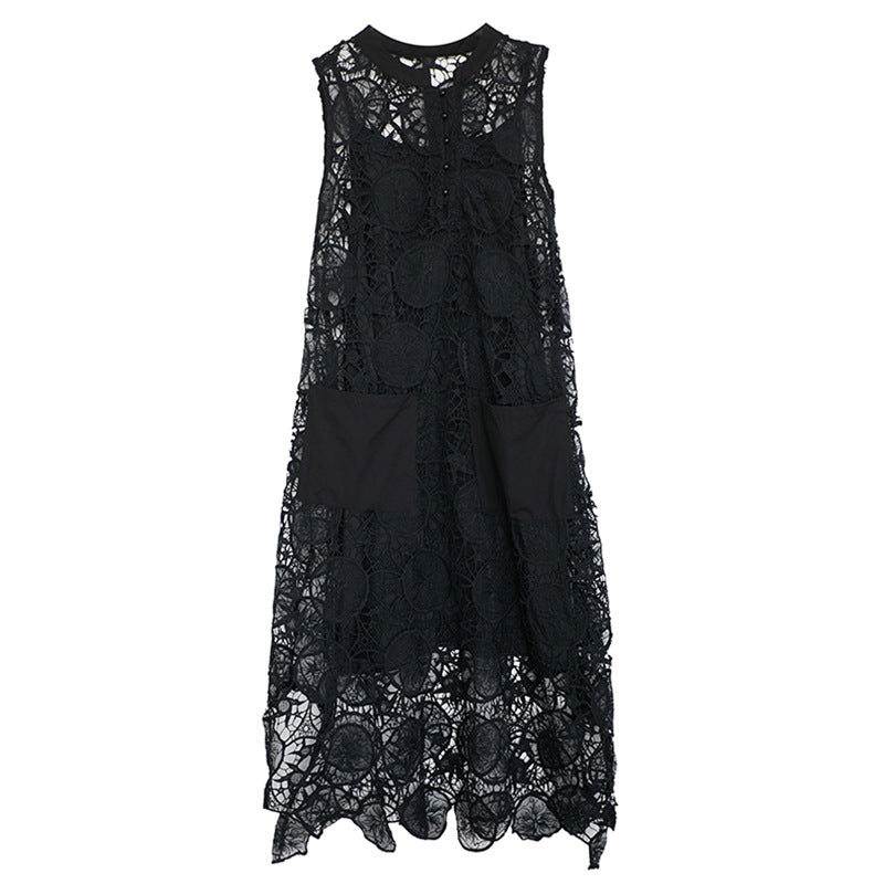 Vintage Lace Embroidery Sleeveless Two Pieces Dresses-Dresses-Free Shipping at meselling99