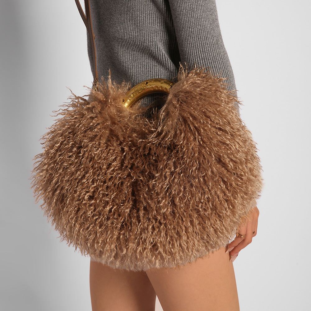 Women's Fuzzy Faux Fur Crossbody Bag