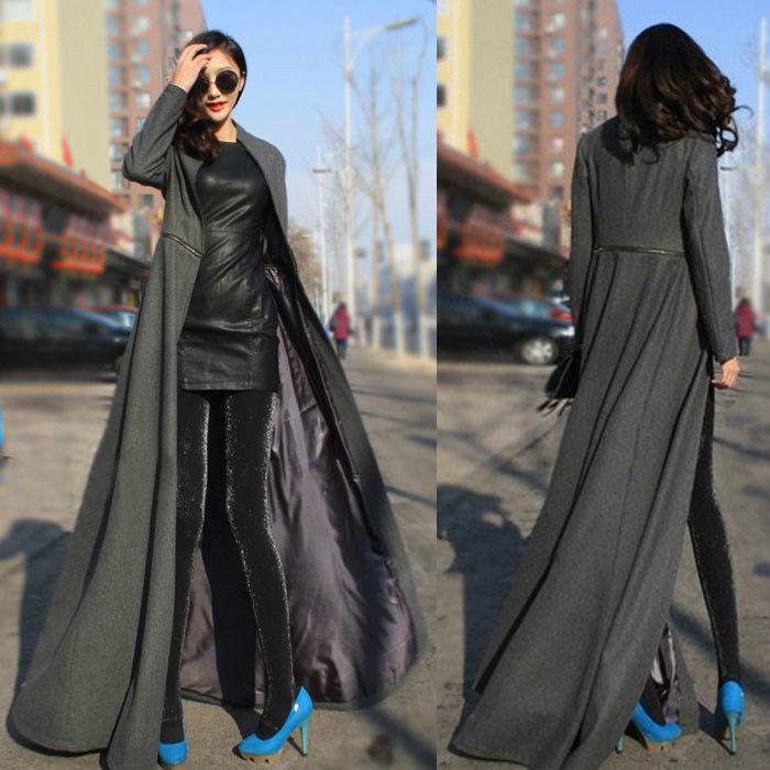 Women Winter Long Plus Size Trenchcoat-STYLEGOING