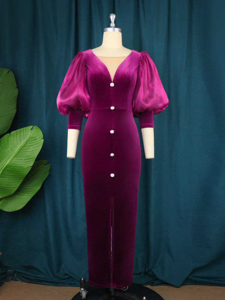 Vintage Split Front Lady Party Dresses-Dresses-Free Shipping at meselling99