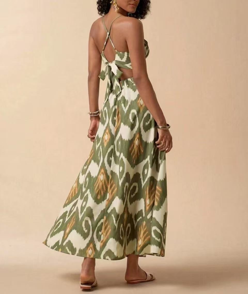 Women's Printed High-Waist Bikini Set with Sun Protection Cover-Up Skirt