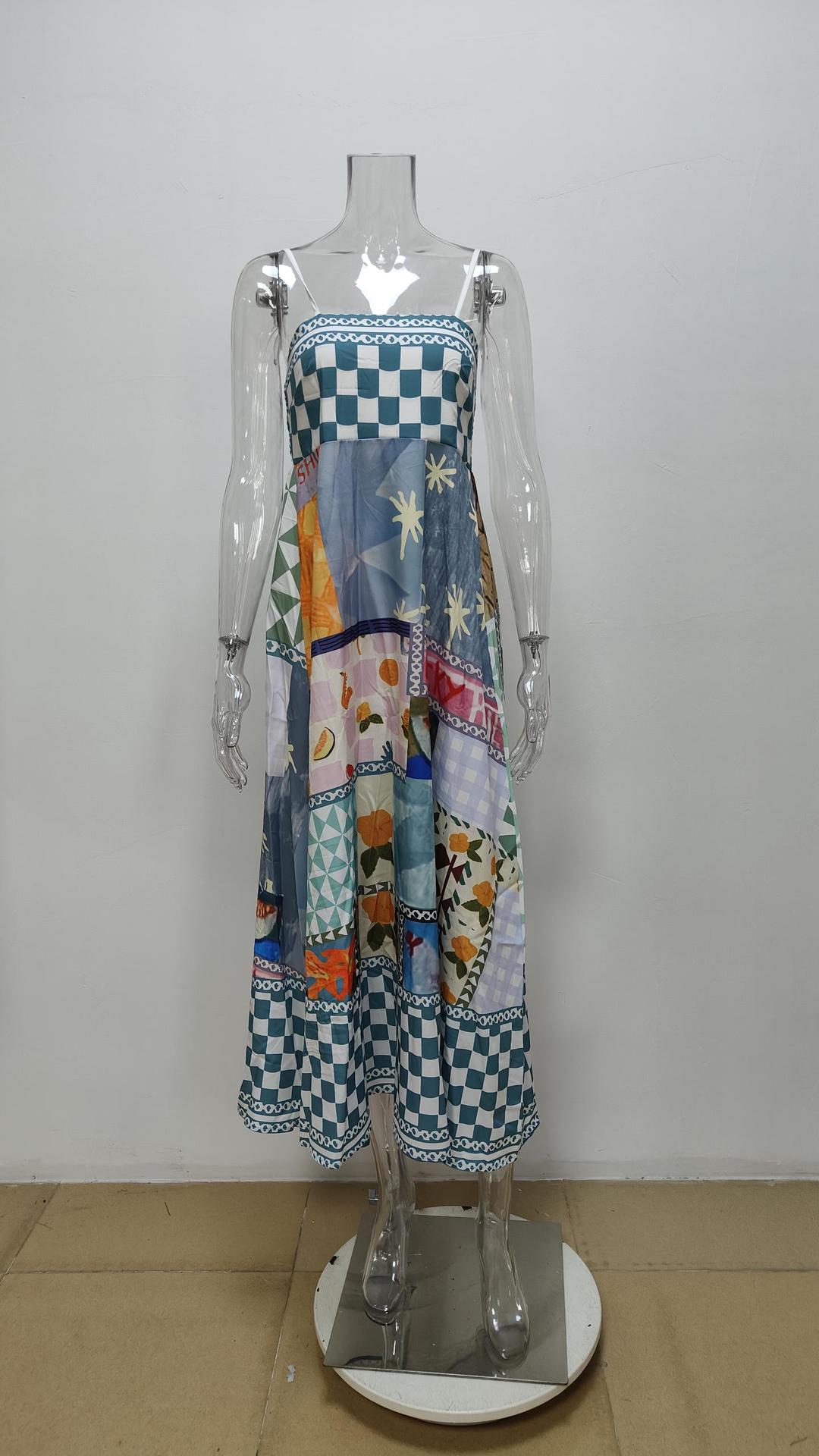 Elegant High-Waist Floral Print Sundress