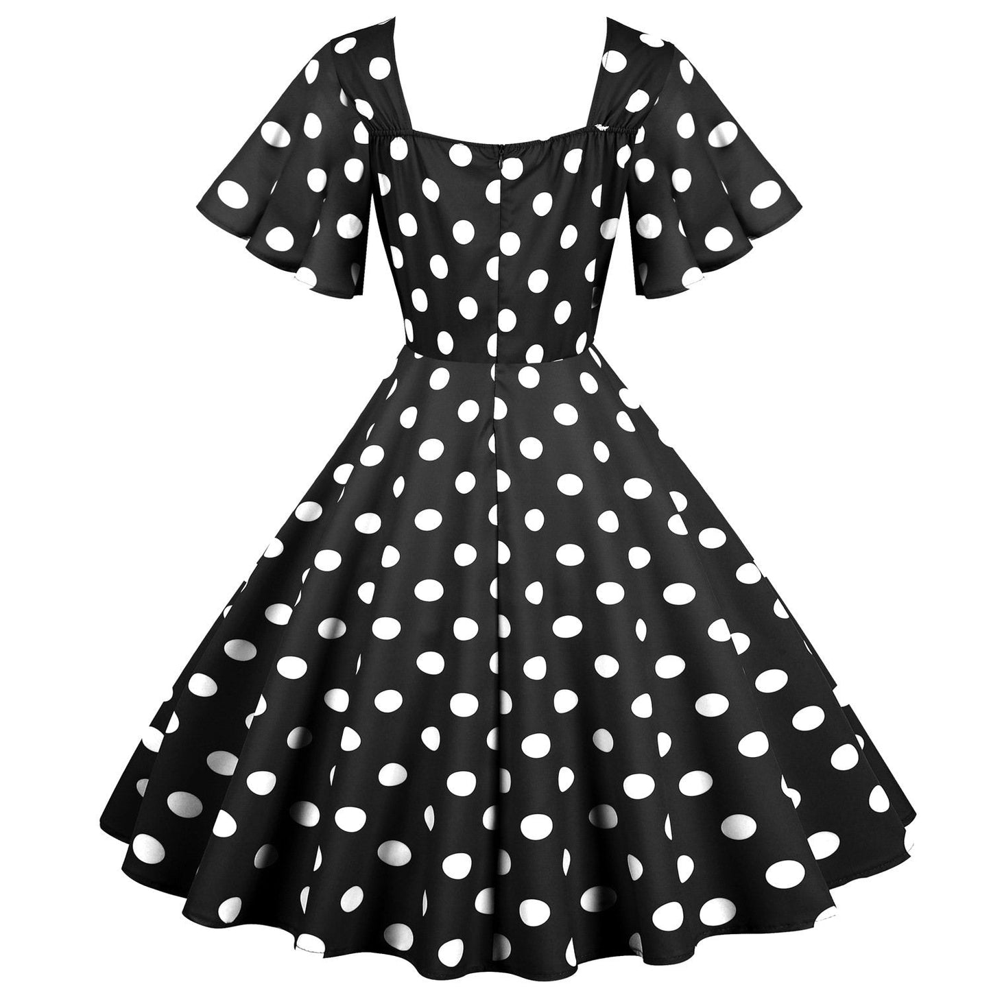 Retro Dot Print Short Sleeves Short Dresses-Vintage Dresses-Free Shipping at meselling99