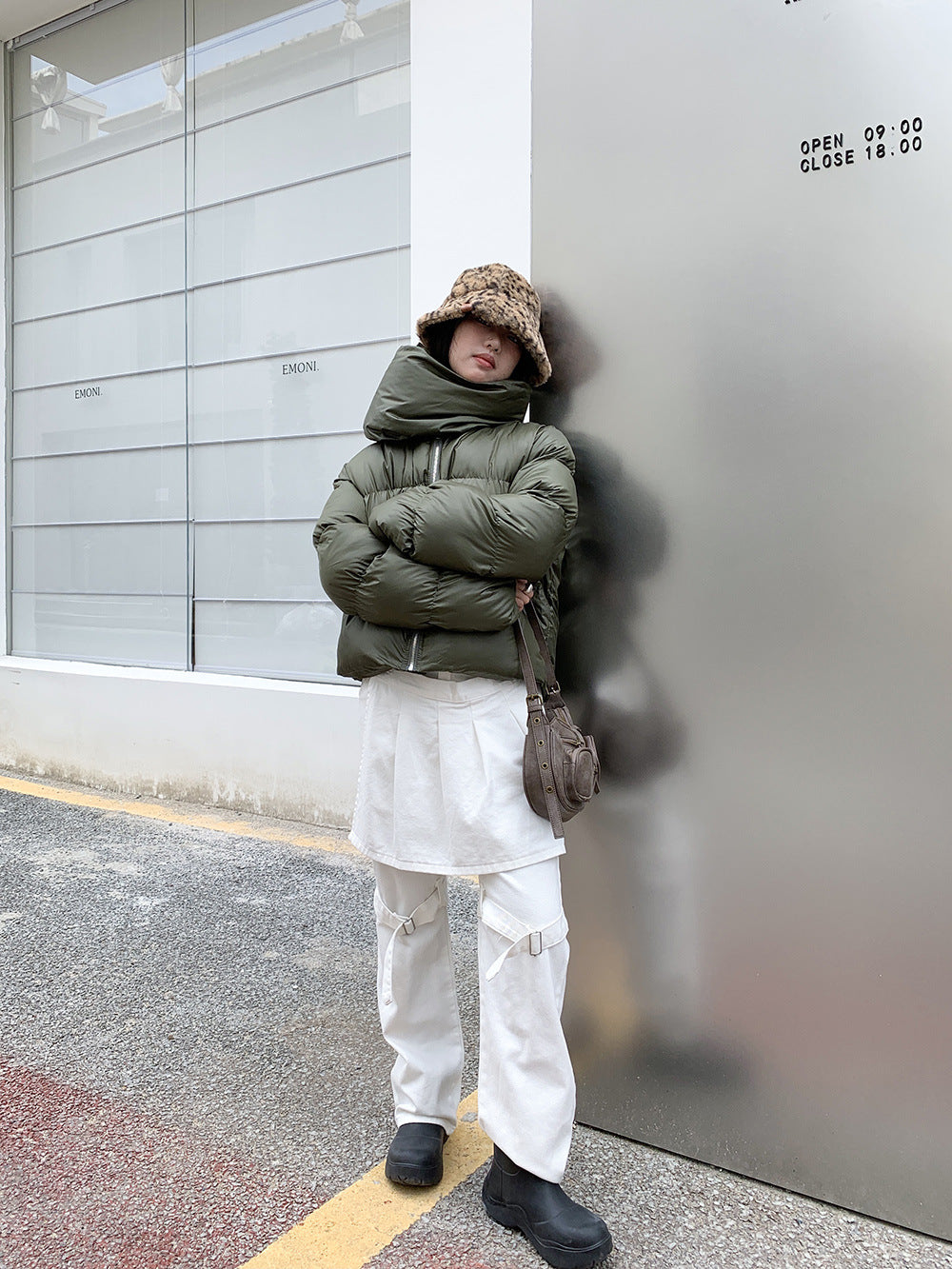 Winter Street Style Scarf Warm Short Jacket Coats