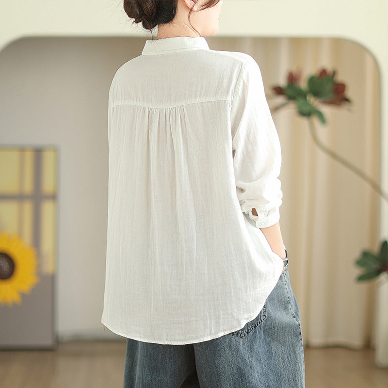 Leisure Linen Long Sleeves Shirts for Women