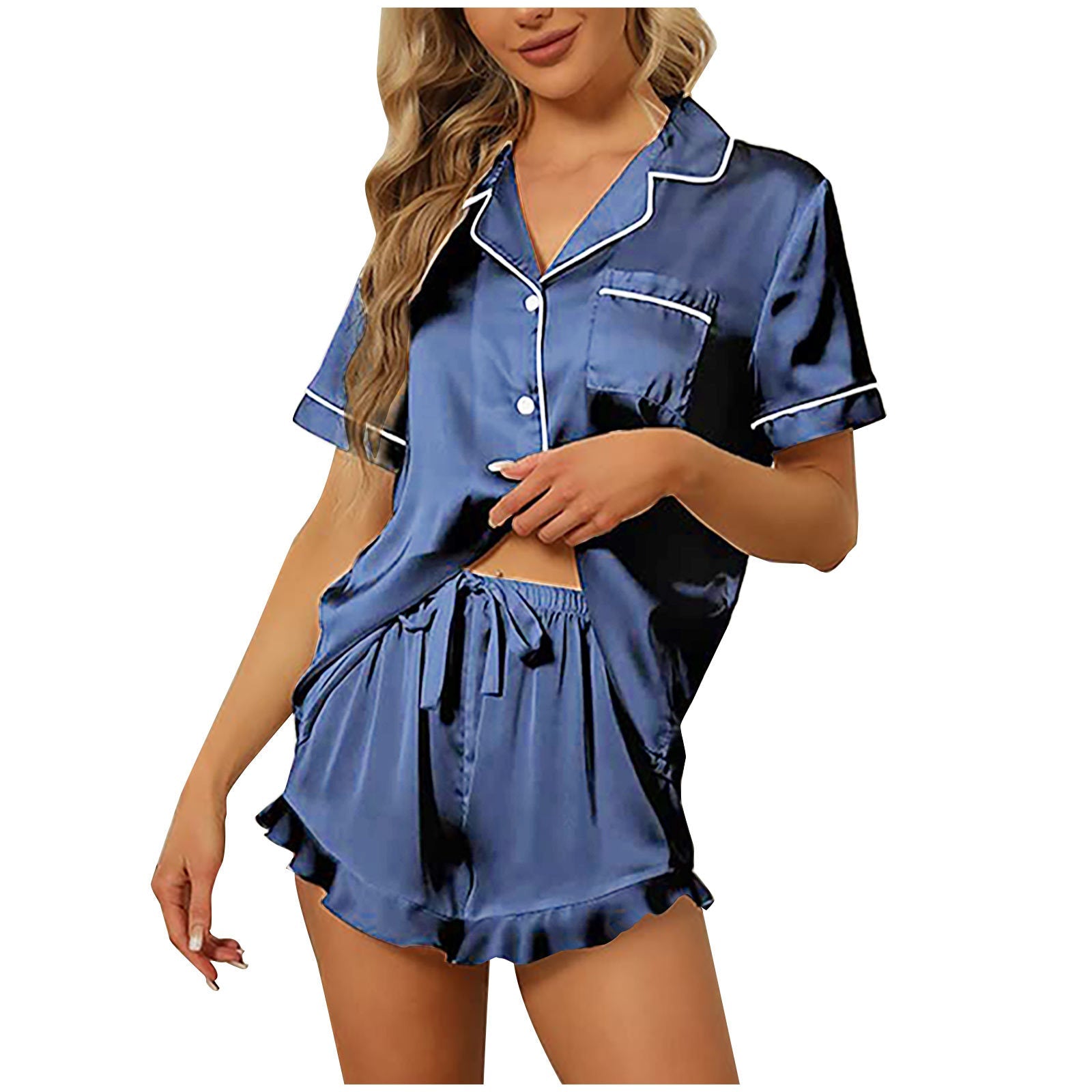 Casual Satin Summer Pajamas Suits for Women