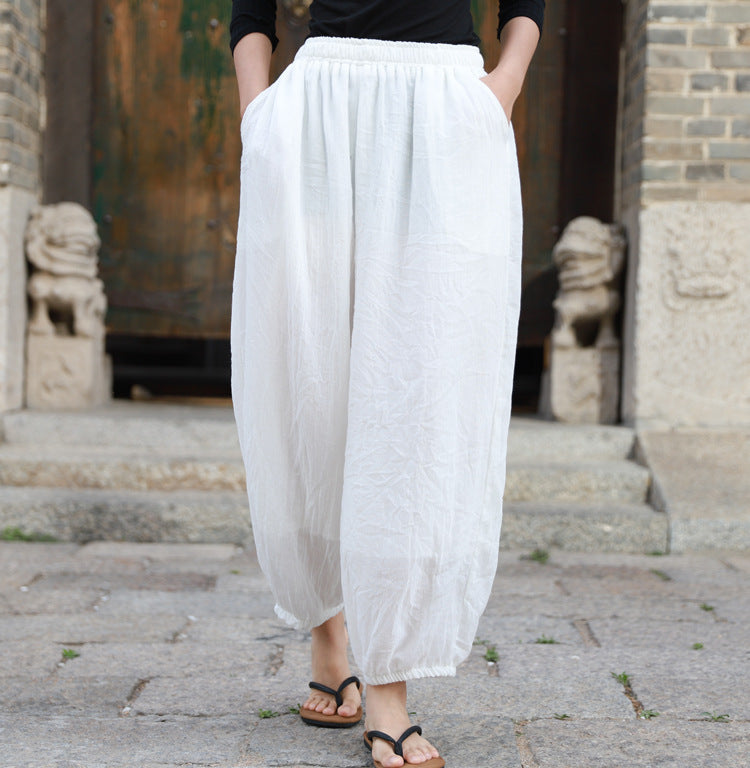 Women's Linen Cotton Loose Lounge Pants